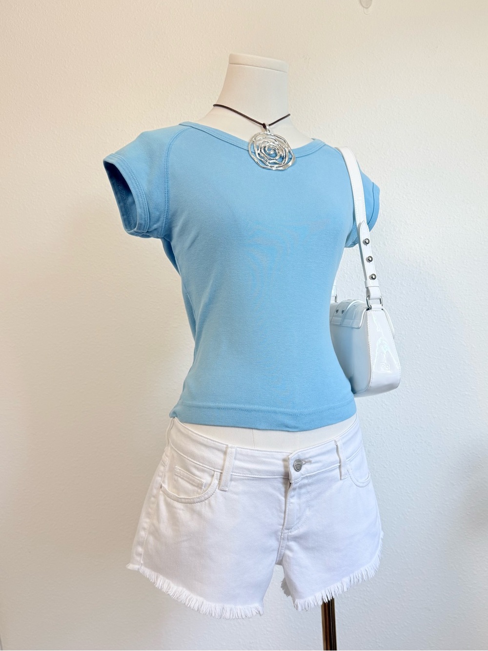 Vintage Moda International Baby Tee Y2K 90s Minimalist
